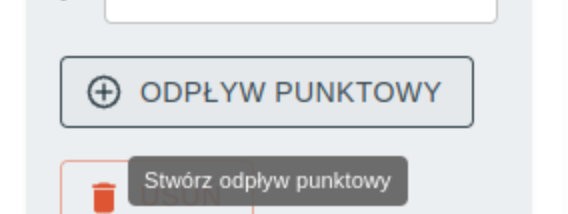 Przycisk dodawania odpływu liniowego