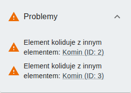 Sekcja Problemy w panelu szczegółów