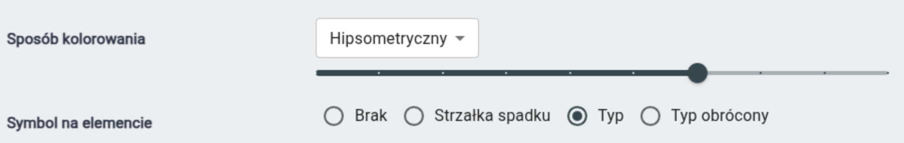 Panel konfiguracji podglądu pokrycia dachu