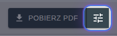 Przycisk Pobierz PDF z ikoną konfiguracji obok