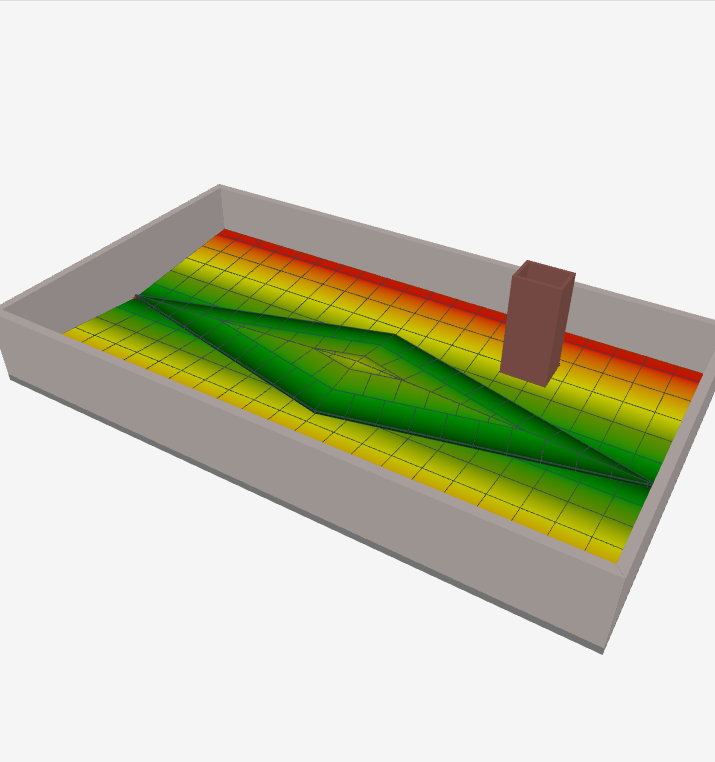 Model 3D dachu z pokryciem spadkowym w ThermoPlan