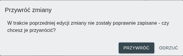 Monit o przywrócenie niezapisanego projektu w ThermoPlan
