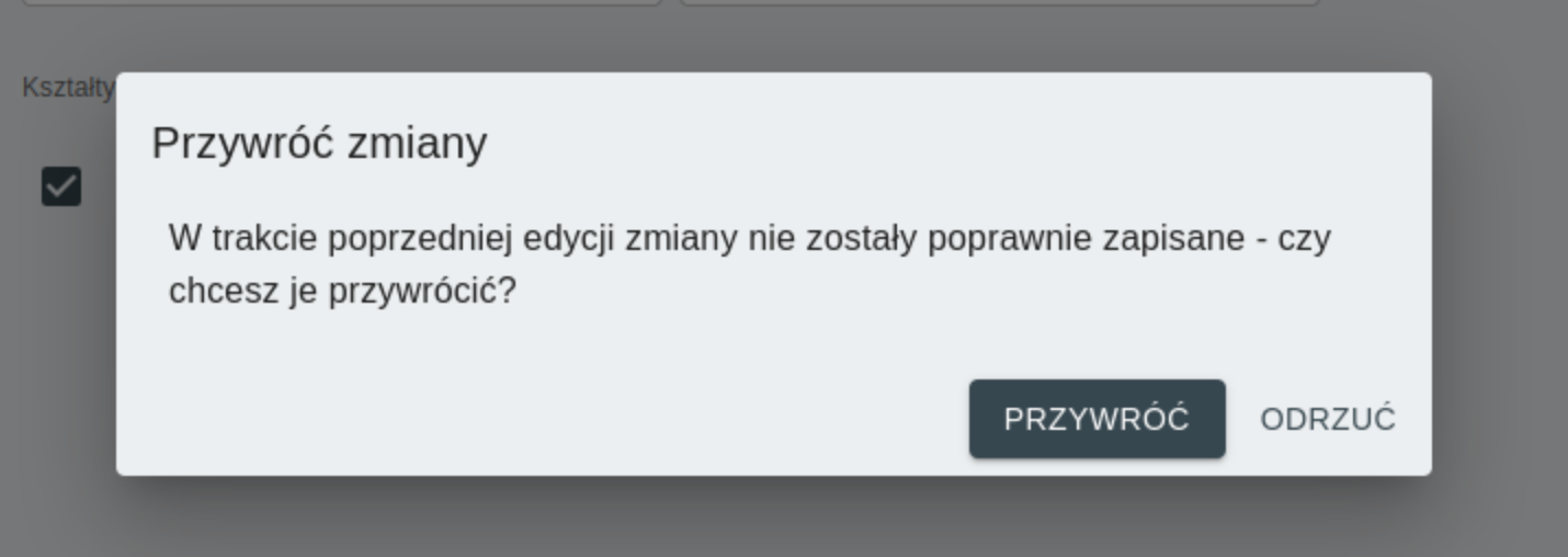 Monit o przywrócenie niezapisanego projektu w ThermoPlan